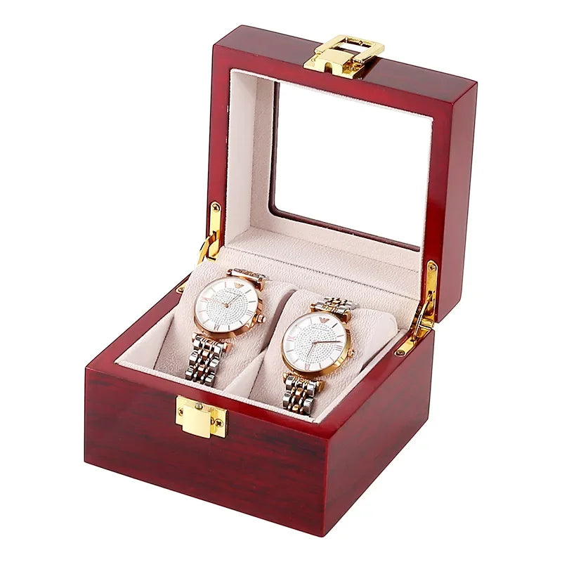 Boîte à Montres en Bois Rouge